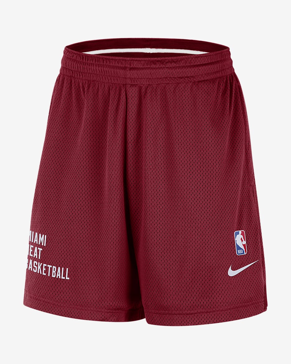 Miami Heat Men's Nike NBA Mesh Shorts - Tough Red/White