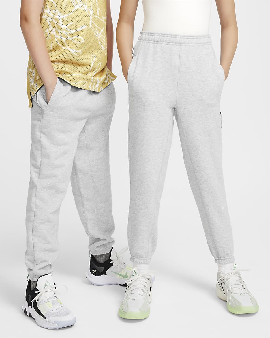 Nike Standard Issue Older Kids' Dri-FIT Fleece Trousers - Light Smoke Grey/Heather/Pale Ivory