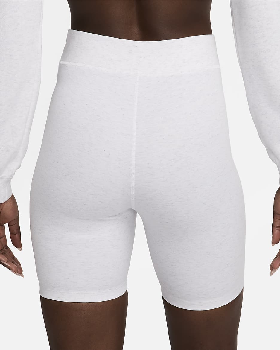 Nike Sportswear Classic bikeshorts met hoge taille voor dames (21 cm) - Birch Heather/Zwart