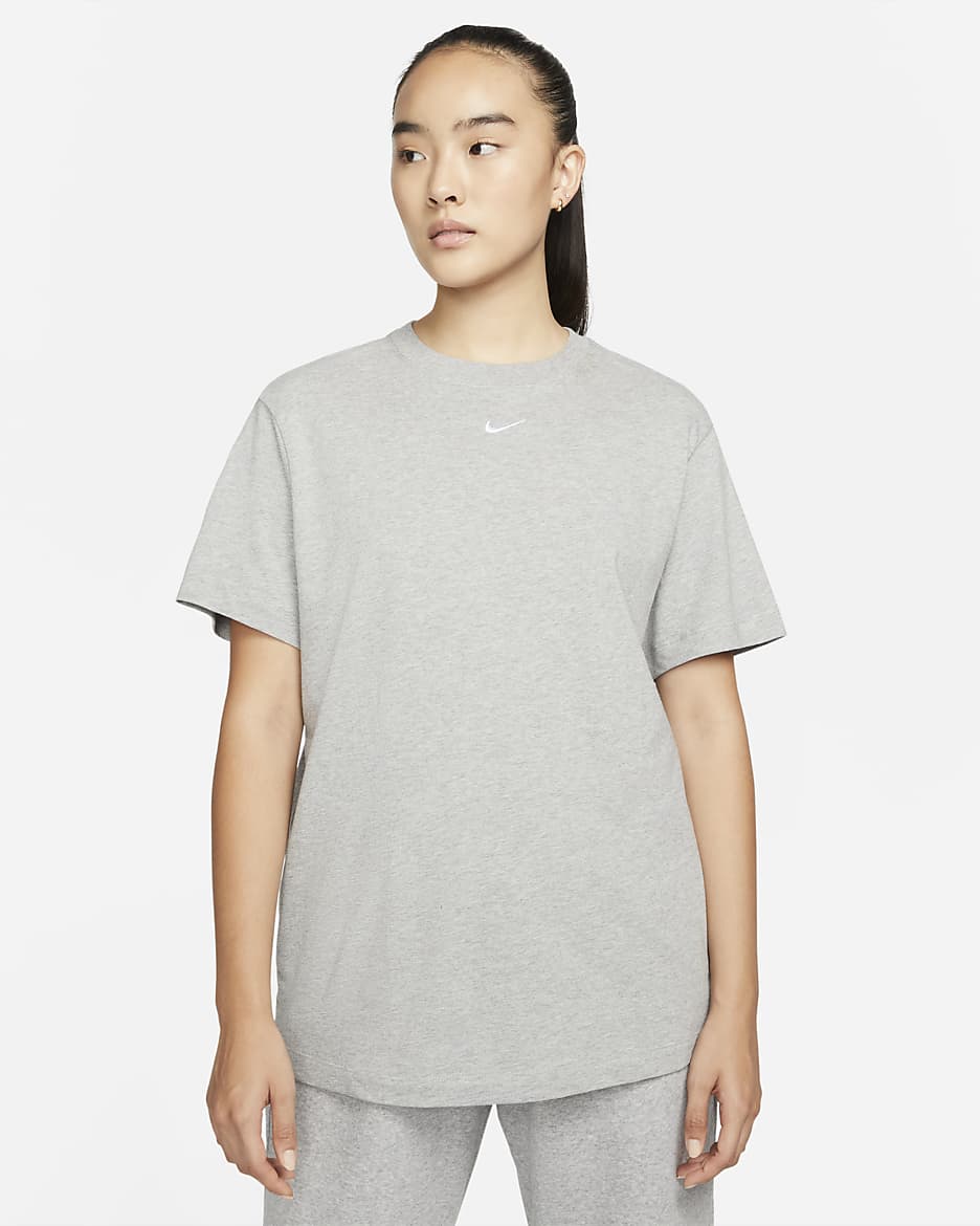 Nike Sportswear Essential Women's T-Shirt - Dark Grey Heather/White