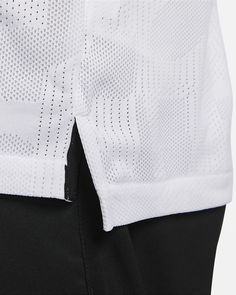 Nike Dri-FIT Tour Men's Jacquard Golf Polo - White/Black