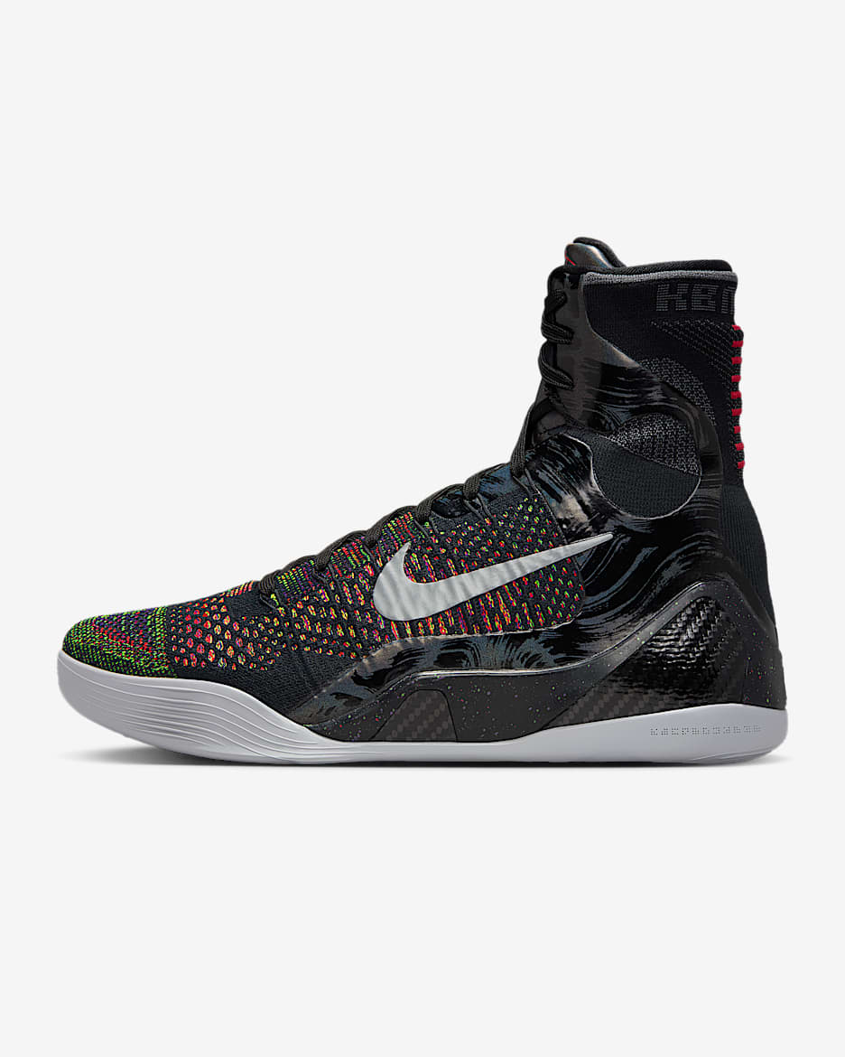 Kobe IX Elite High Protro Basketball Shoes - Black/Bright Crimson/Volt/Metallic Silver