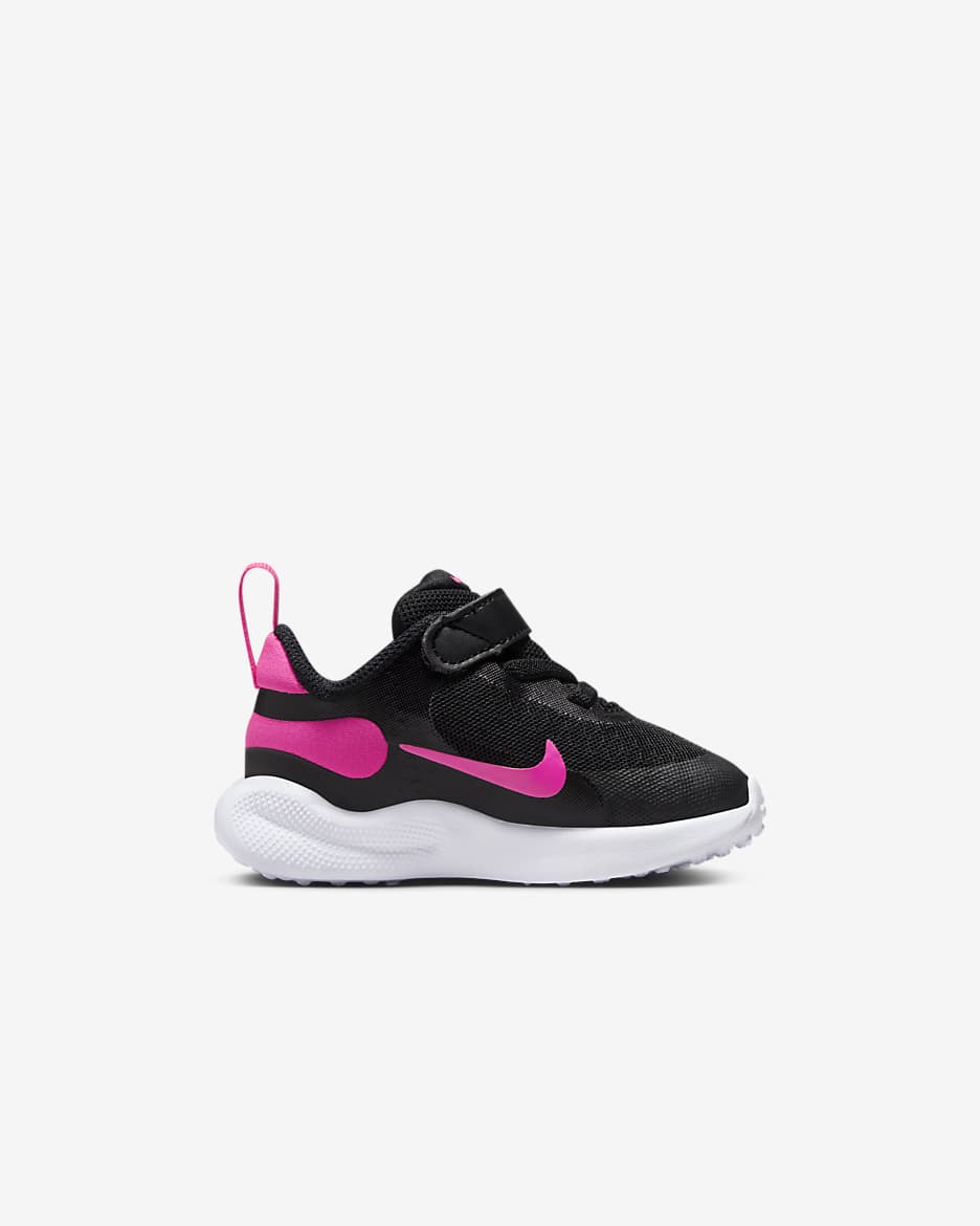 Nike Revolution 7 Baby/Toddler Shoes - Black/White/Hyper Pink