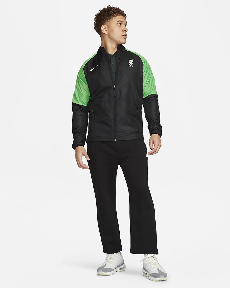 Liverpool FC Repel Academy AWF Men's Nike Soccer Jacket - Black/Green Spark/White/White