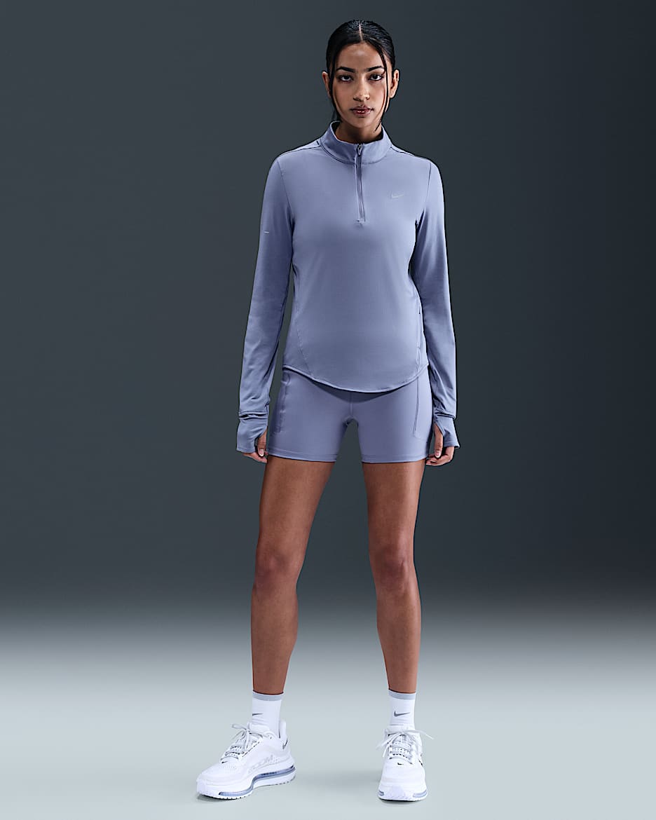 Nike Swift Women's High-Waisted 4" Tight Running Shorts with Pockets - World Indigo