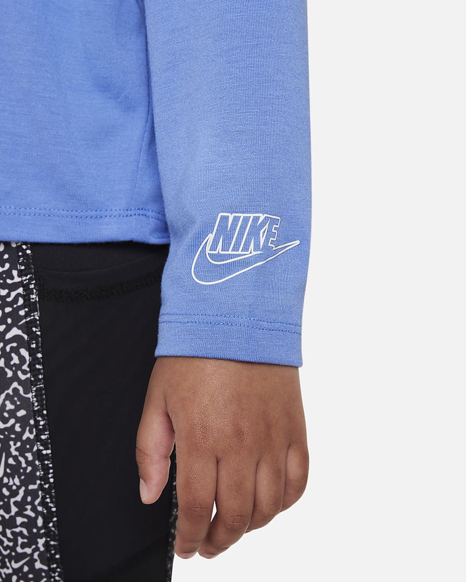 Nike Notebook Print Long Sleeve Knit Top Little Kids Top - Polar