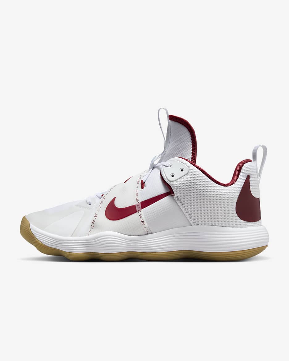 Nike React HyperSet LE Indoor Court Shoes - White/White/Team Crimson