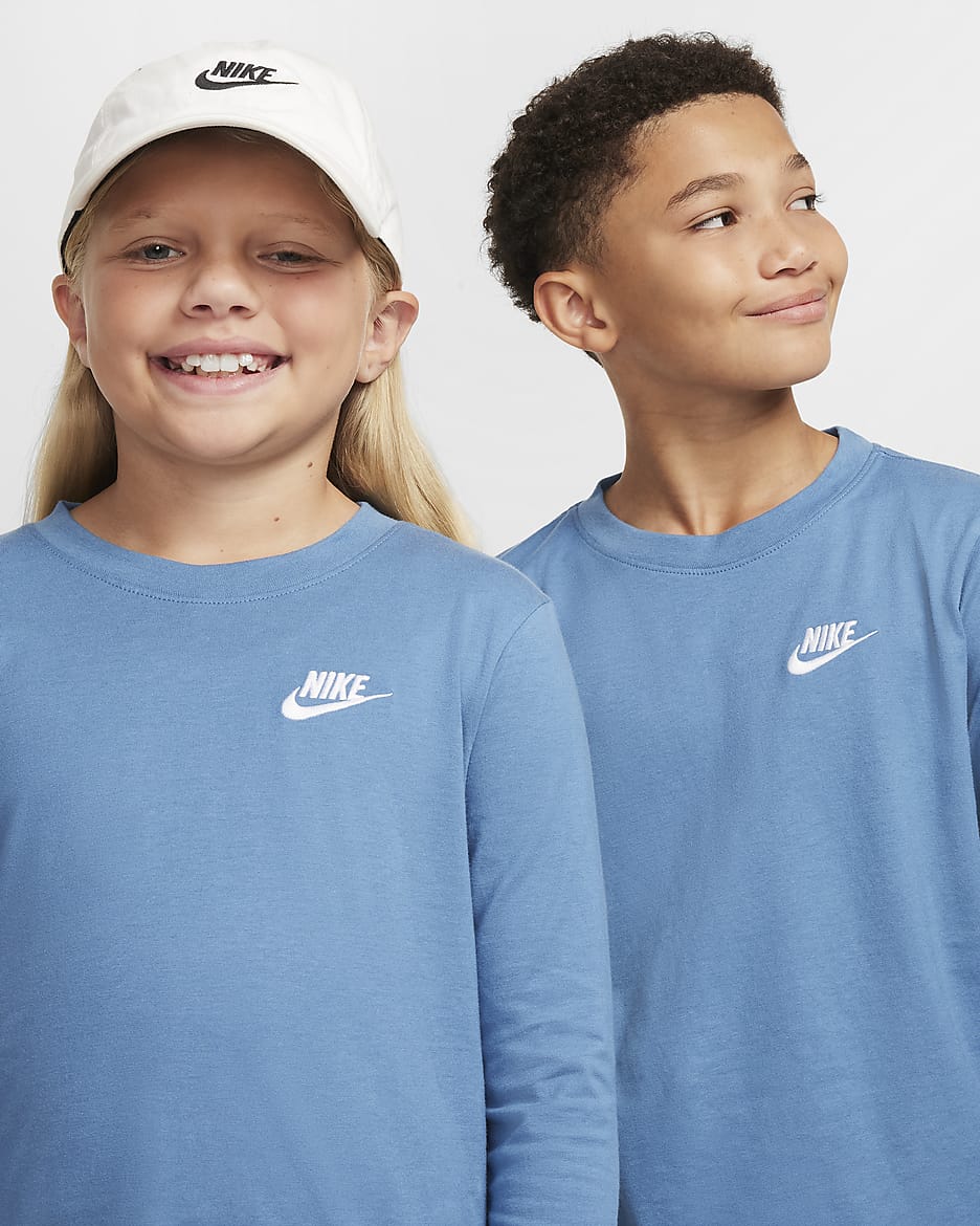 Playera de manga larga para niños grandes Nike Sportswear - Tormenta del Egeo