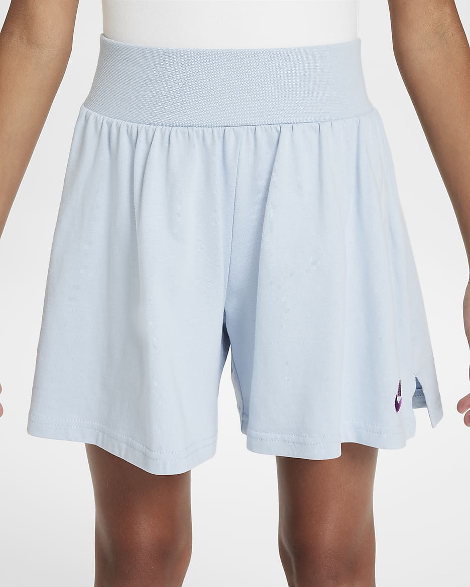 Nike Sportswear-shorts til større børn (piger) - Light Armory Blue/Viotech