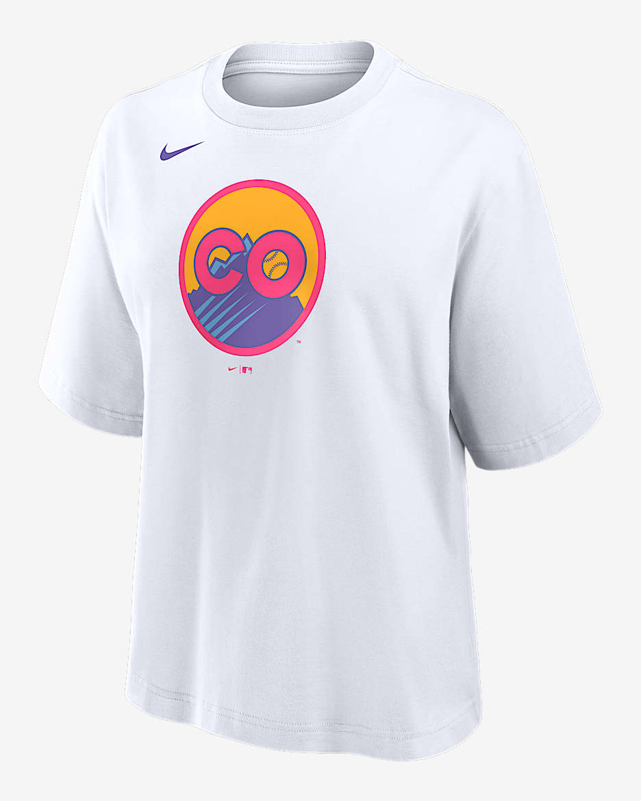 Colorado Rockies City Connect Boxy Women's Nike MLB T-Shirt - White