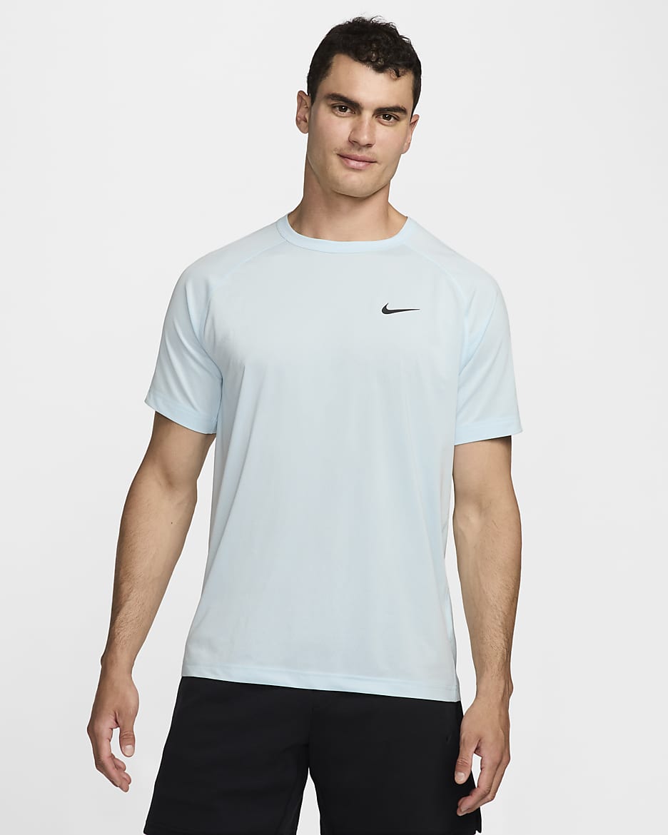 Maglia fitness a manica corta Dri-FIT Nike Miler – Uomo - Glacier Blue/Nero