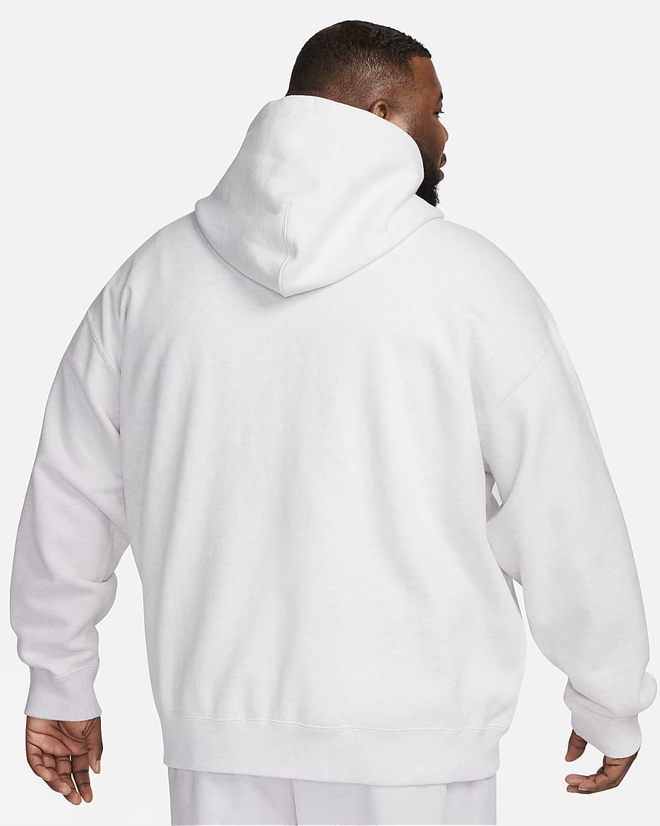 Nike Solo Swoosh Men's Full-Zip Hoodie - Birch Heather/White