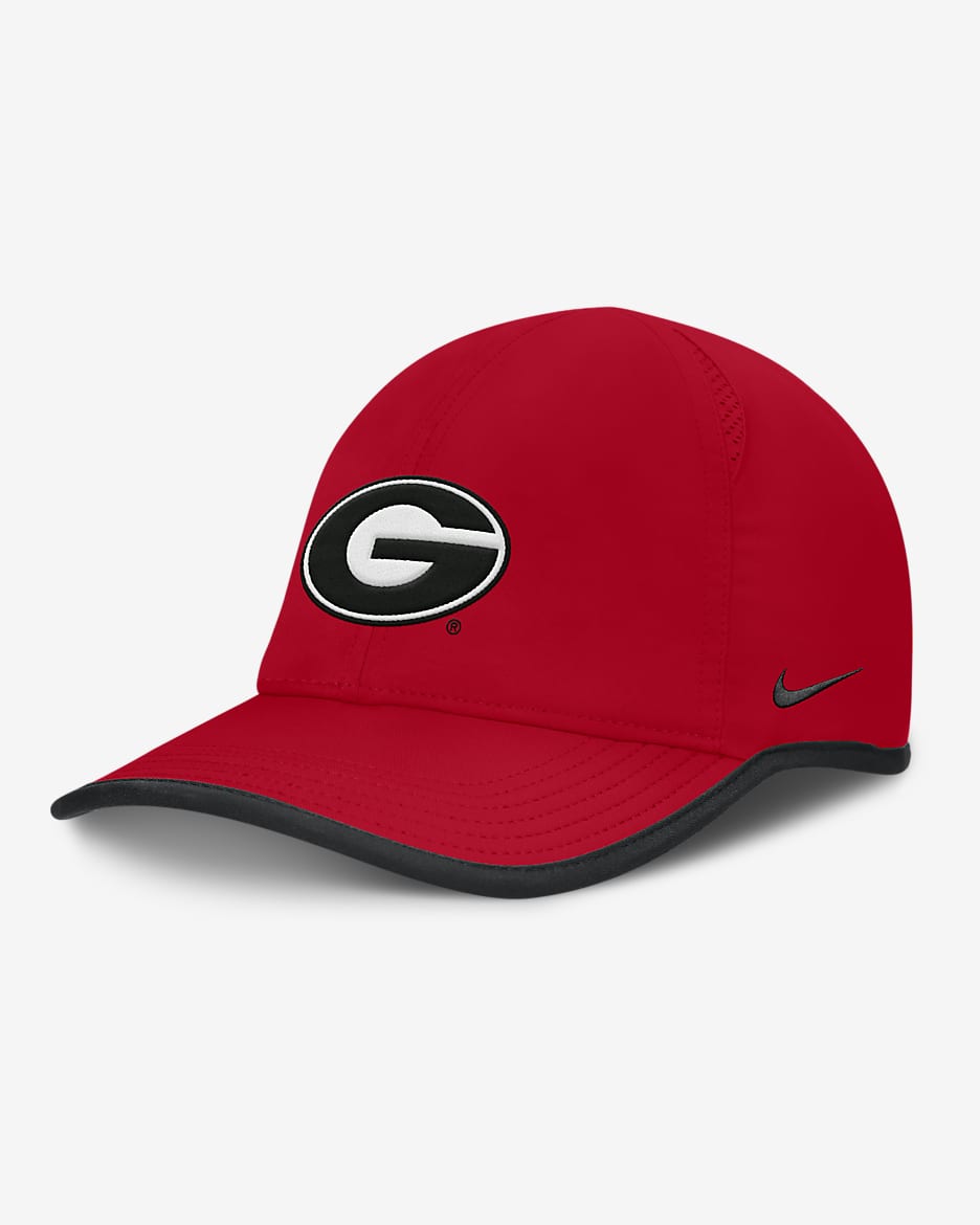 Georgia Bulldogs On-Field Featherlight Men's Nike Dri-FIT College Adjustable Hat - University Red