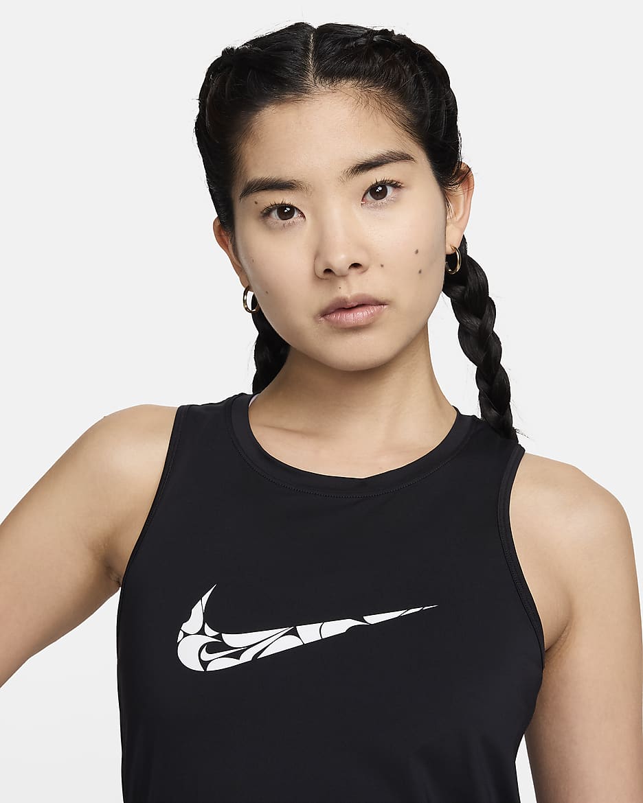 Nike One Women's Graphic Running Tank Top - Black/White