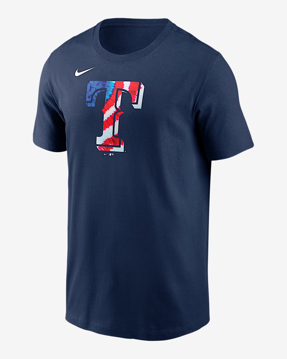 Playera Nike de la MLB para hombre Texas Rangers Americana - Azul marino
