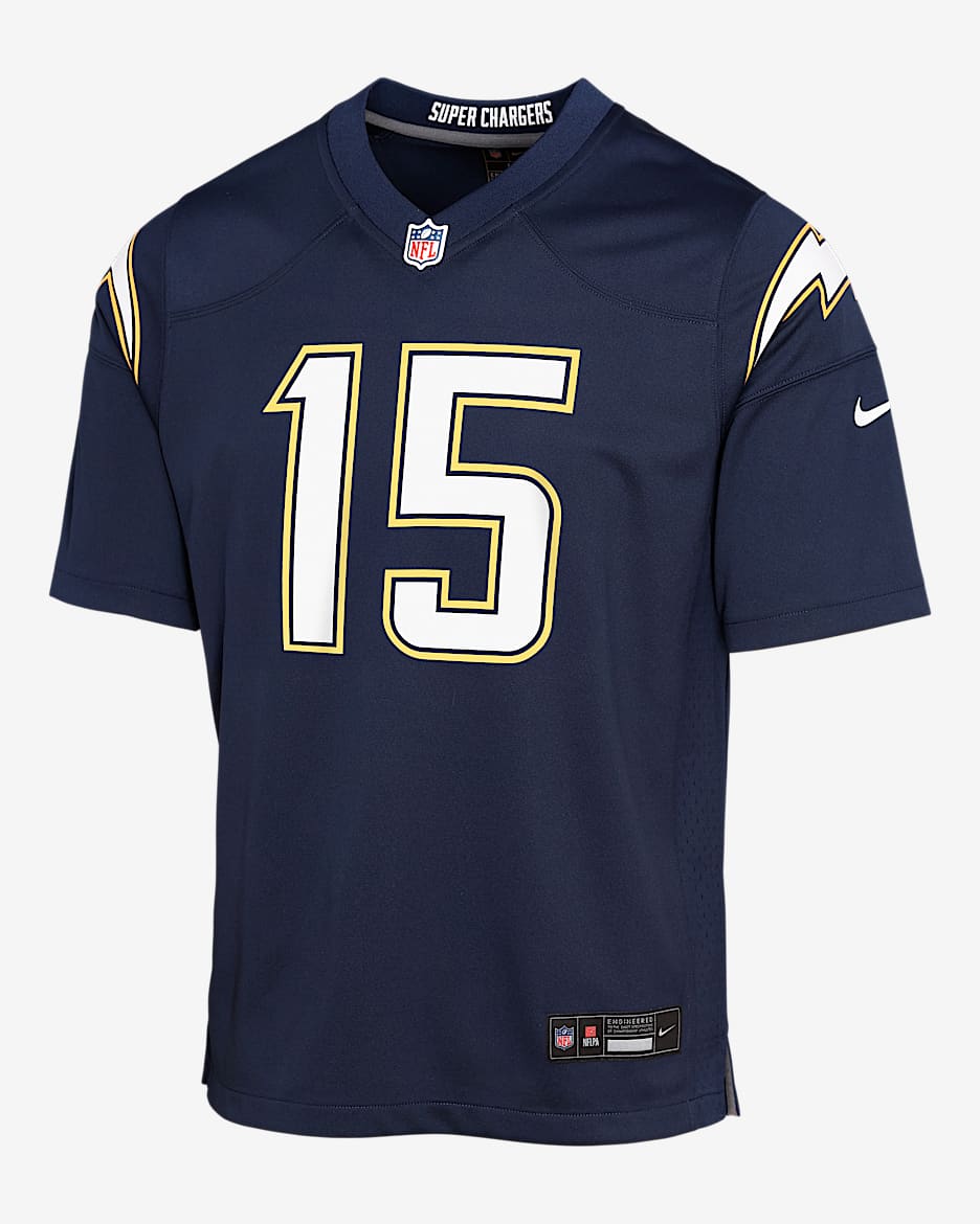 Jersey Nike de la NFL Game para niños talla grande Ladd McConkey, Los Angeles Chargers - Azul marino