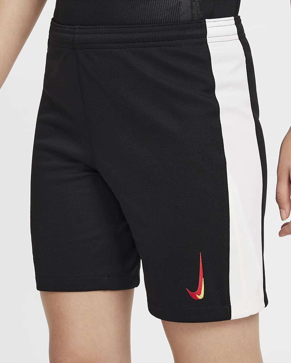 FC Liverpool 2024/25 Stadium Third Nike Replika-Fußballshorts mit Dri-FIT-Technologie (ältere Kinder) - Schwarz/Weiß/Global Red