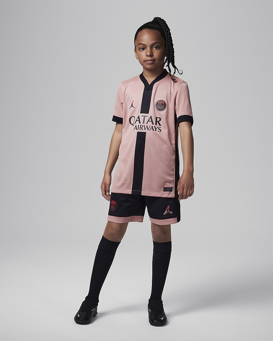 3e maillot de foot replica Jordan Dri-FIT Paris Saint-Germain 2024/2025 Stadium pour ado - Rust Pink/Noir/Noir