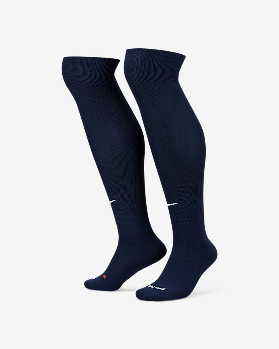 Calcetines hasta la rodilla acolchados Nike Classic 2 - Azul marino universitario/Blanco