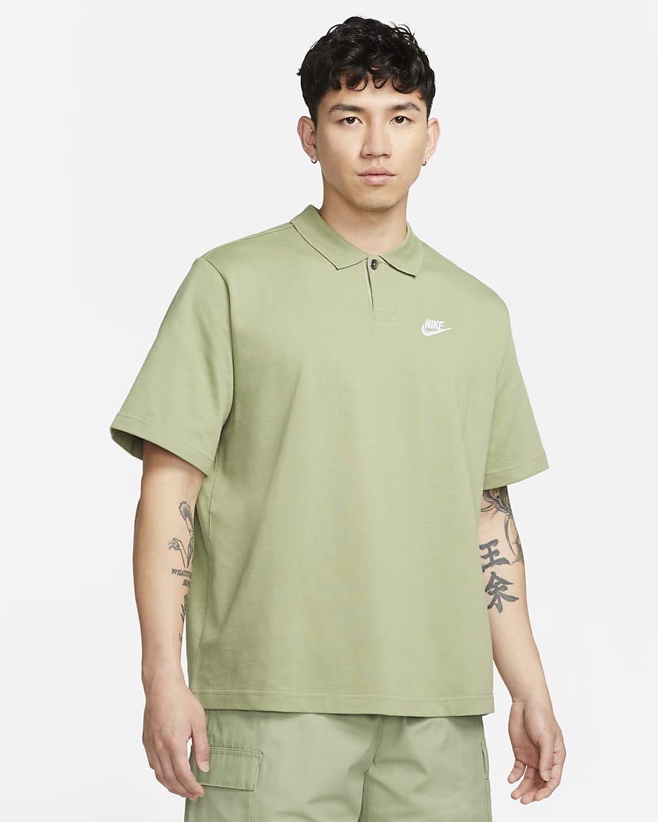 Nike Club Men's Polo - Oil Green/White