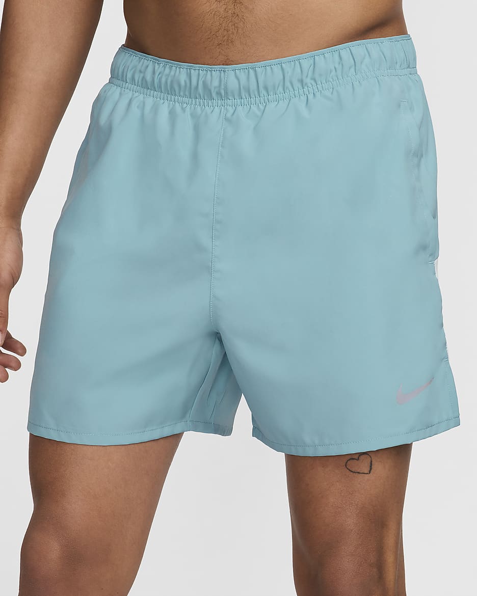 Nike Challenger Dri-FIT hardloopshorts met binnenbroek voor heren (13 cm) - Denim Turquoise/Glacier Blue/Zwart