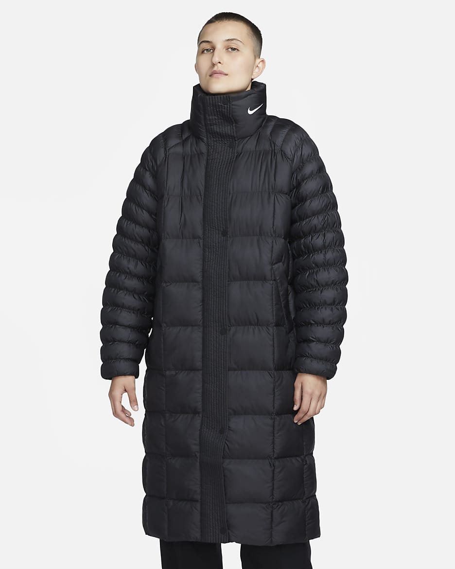 Nike Sportswear Swoosh Puffer PrimaLoft® Therma-FIT oversized damesparka - Zwart/Wit