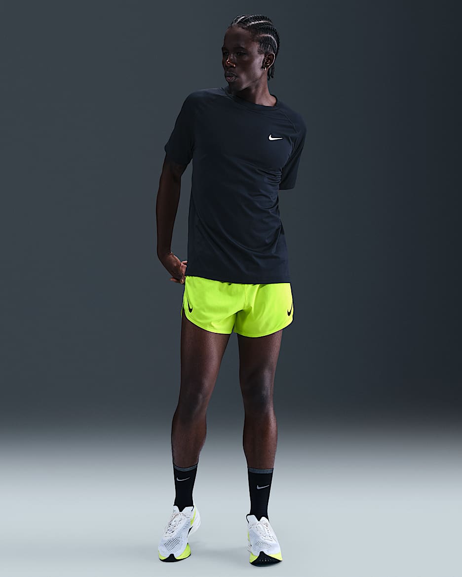 Nike AeroSwift Men's Dri-FIT ADV 10cm (approx.) Brief-Lined Running Shorts - Volt/Black