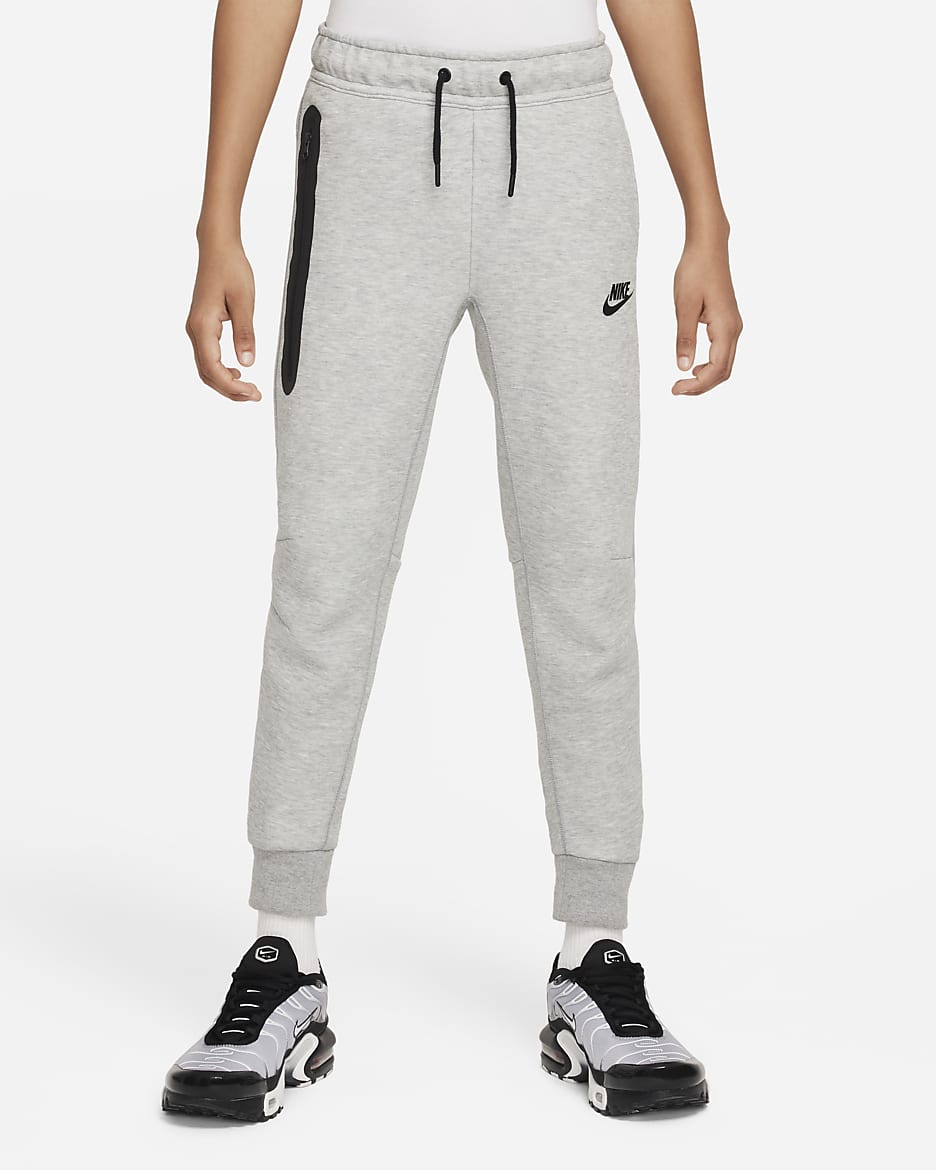 Nike Sportswear Tech Fleece Older Kids' (Boys') Trousers - Dark Grey Heather/Black/Black