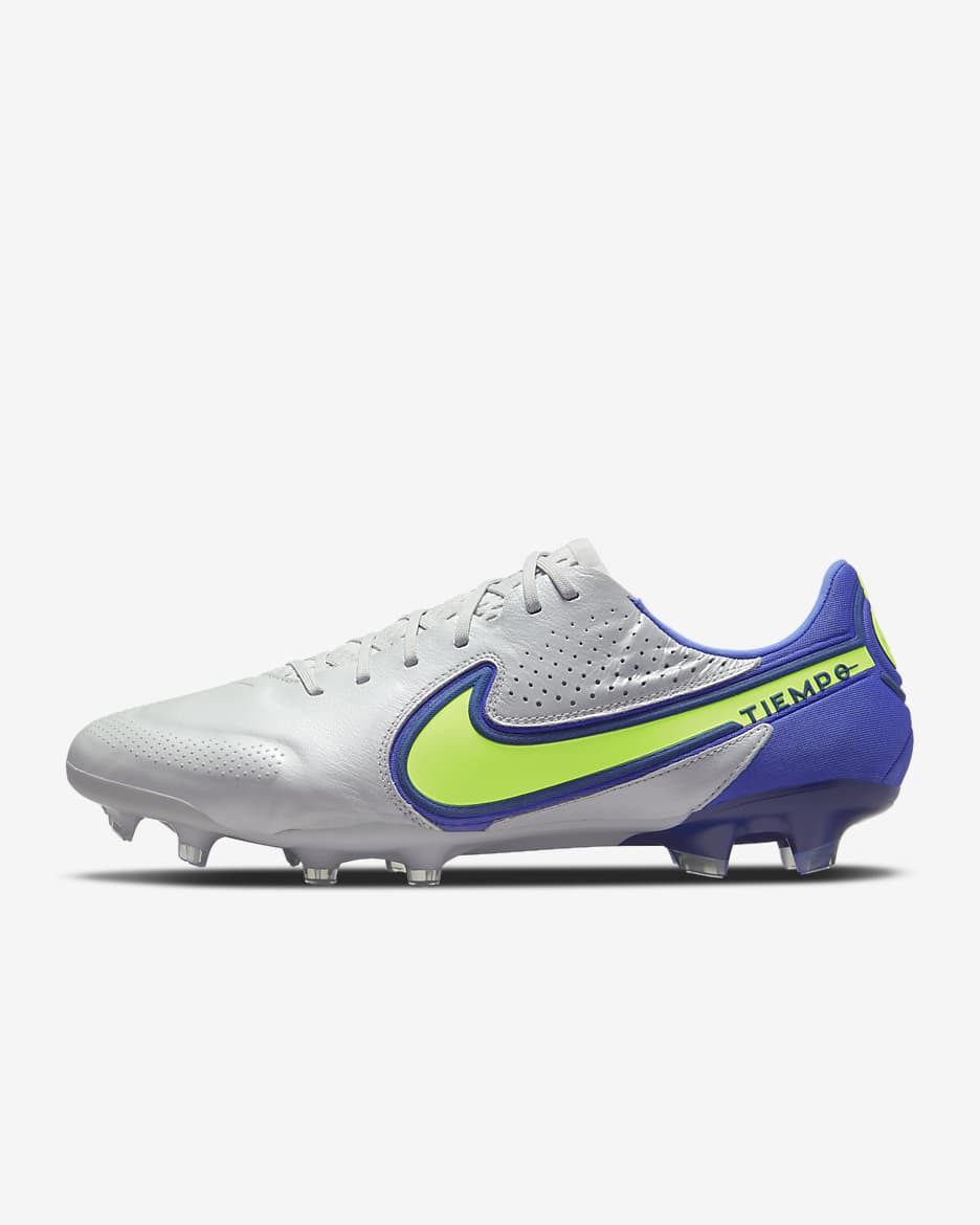 Nike Tiempo Legend 9 Elite FG Firm-Ground Football Boot - Grey Fog/Sapphire/Volt