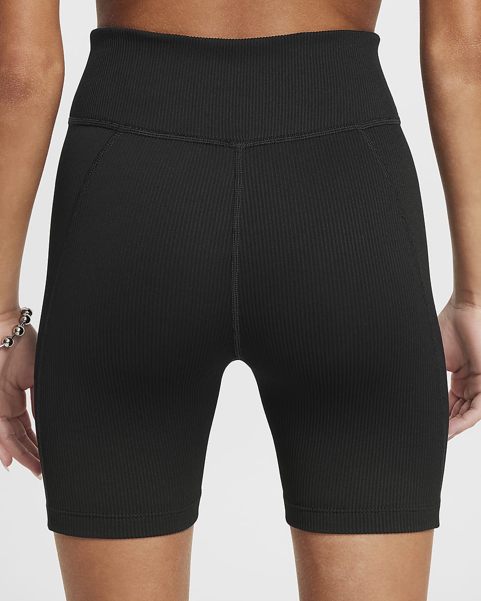 Nike One Girls' Dri-FIT Biker Shorts - Black/Black