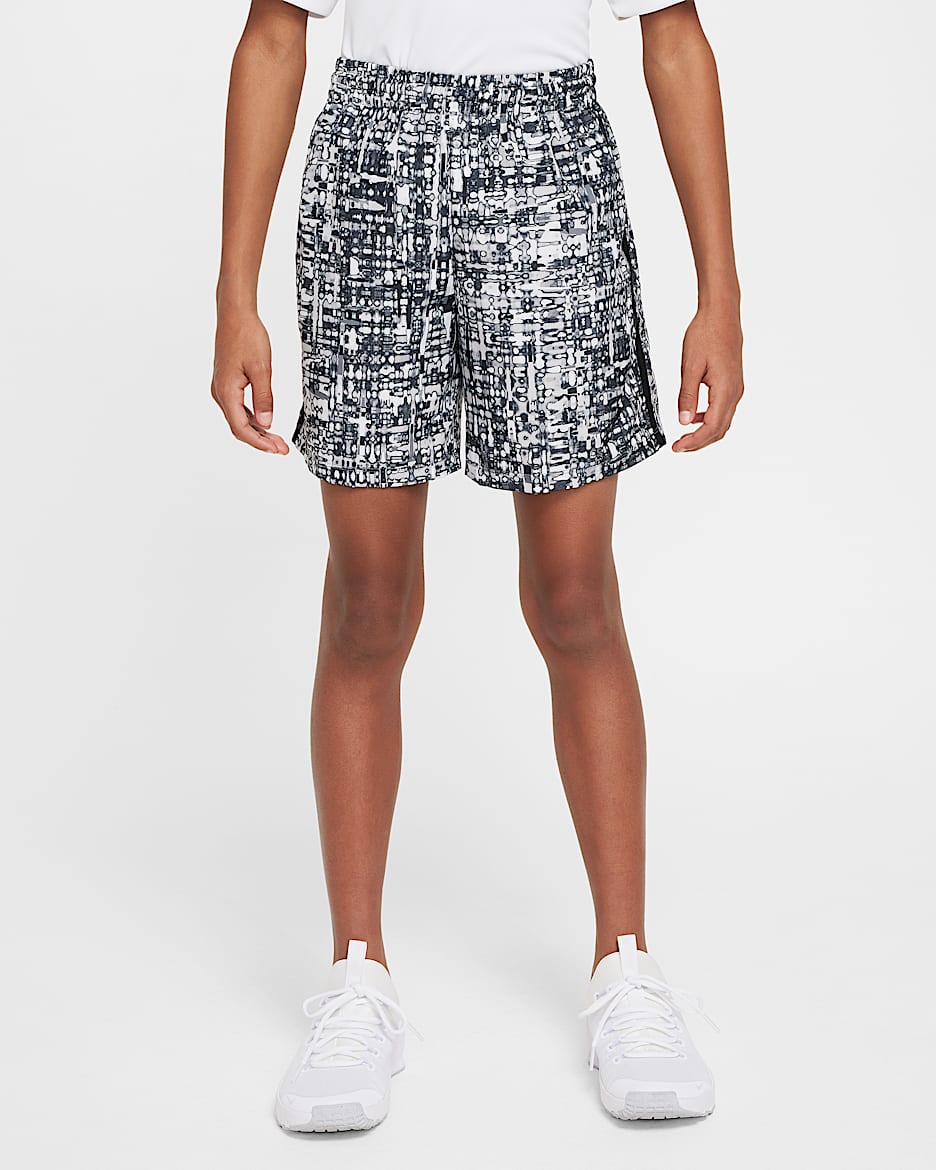 Nike Multi Older Kids' (Boys') Dri-FIT Woven Shorts - Smoke Grey/Black/Black