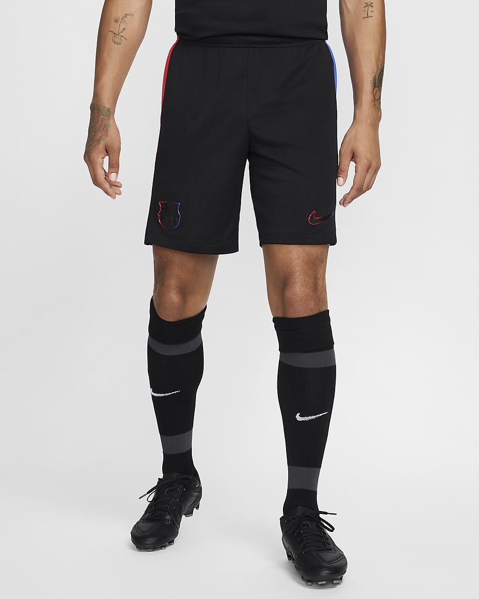 F.C. Barcelona 2024/25 Stadium Away Men's Nike Dri-FIT Football Replica Shorts - Black/University Red/Hyper Royal/Black