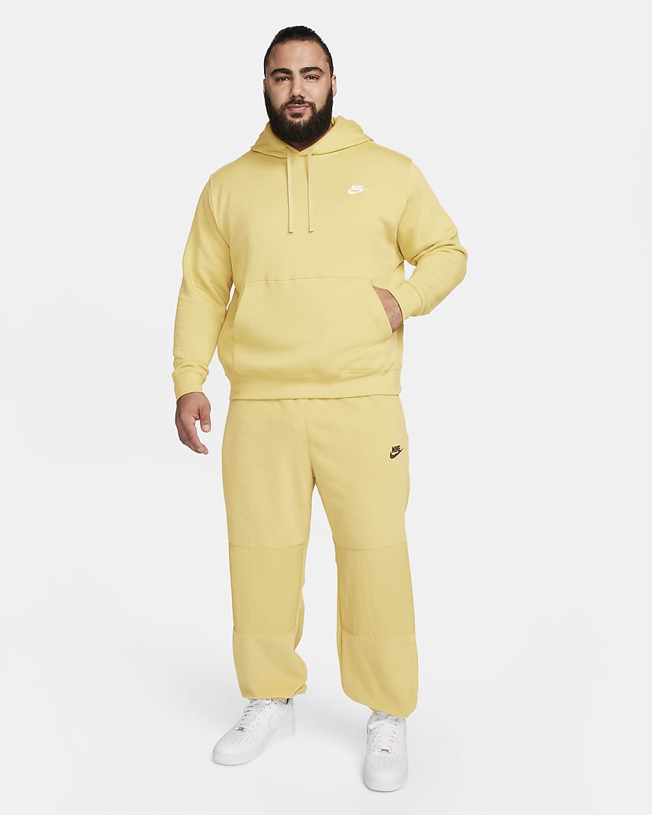 Nike Sportswear Club Fleece Pullover Hoodie - Buff Gold/Buff Gold/White