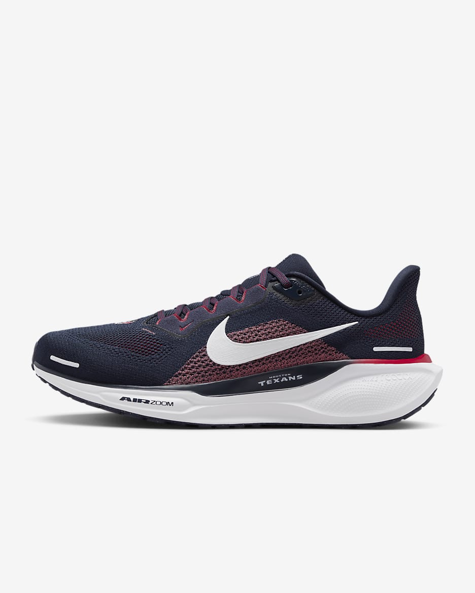 Nike Pegasus 41 NFL Houston Texans Men's Road Running Shoes - Marine/White/Gym Red/White