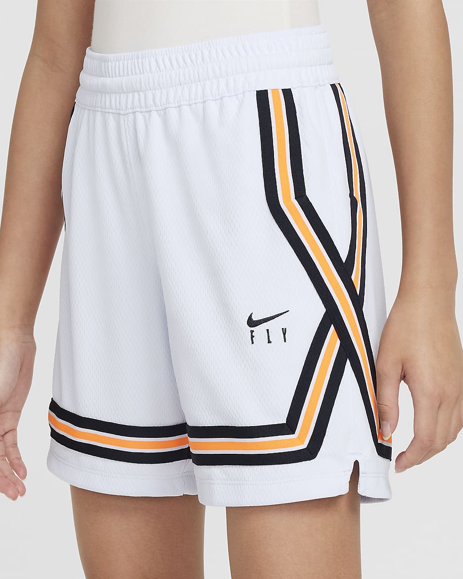 Nike Fly Crossover Big Kids' (Girls') Basketball Shorts - Football Grey/Dark Obsidian