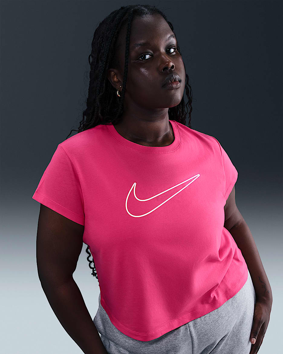 Nike Sportswear Women's Short-Sleeve Graphic T-Shirt (Plus Size) - Rush Pink/White