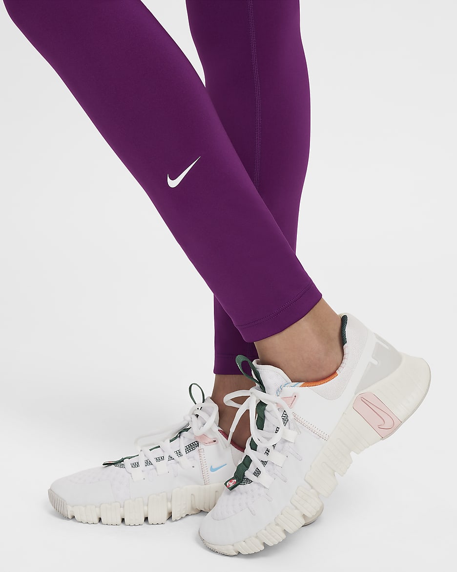 Leggings Nike Dri-FIT One för ungdomar (tjejer) - Viotech/Vit
