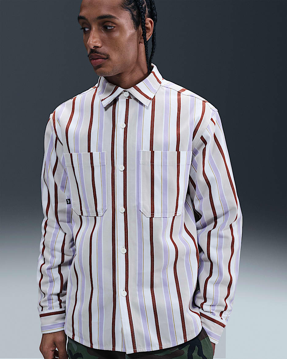 Playera de skateboarding de manga larga de tejido Woven Nike SB - Vela/Blanco