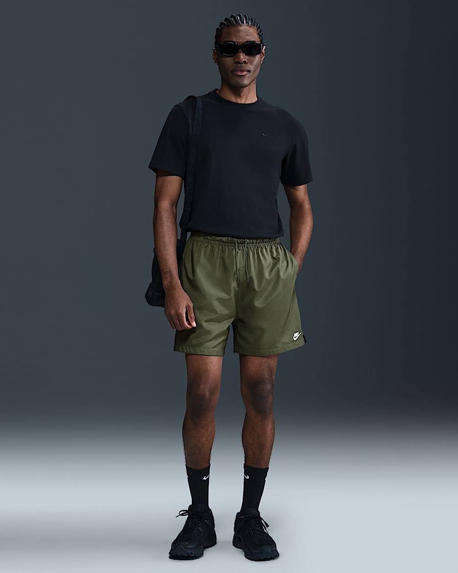 Nike Club Men's Woven Flow Shorts - Medium Olive/White