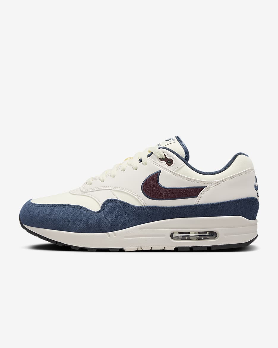 รองเท้าผู้ชาย Nike Air Max 1 - Coconut Milk/Armory Navy/Light Orewood Brown/Burgundy Crush