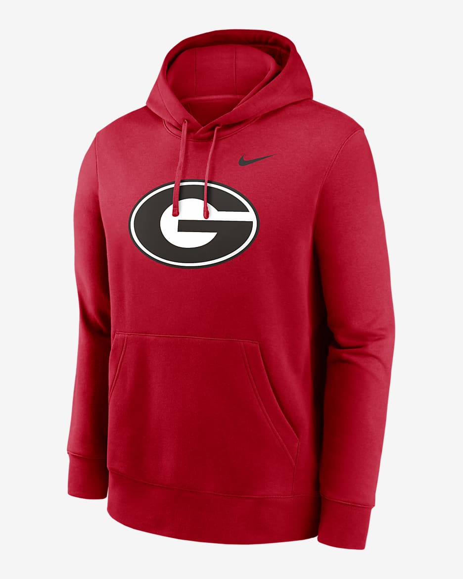 Georgia Bulldogs Primetime Evergreen Club Primary Logo Men's Nike College Pullover Hoodie - Red