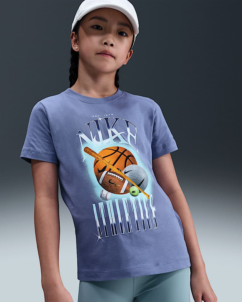 Playera para niños talla grande Nike Sportswear - Índigo mundial