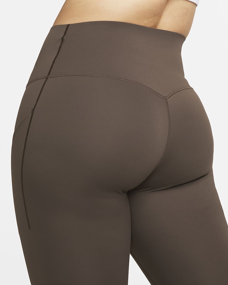 Nike Universa Women's Medium-Support High-Waisted Full-Length Leggings with Pockets - Baroque Brown/Black