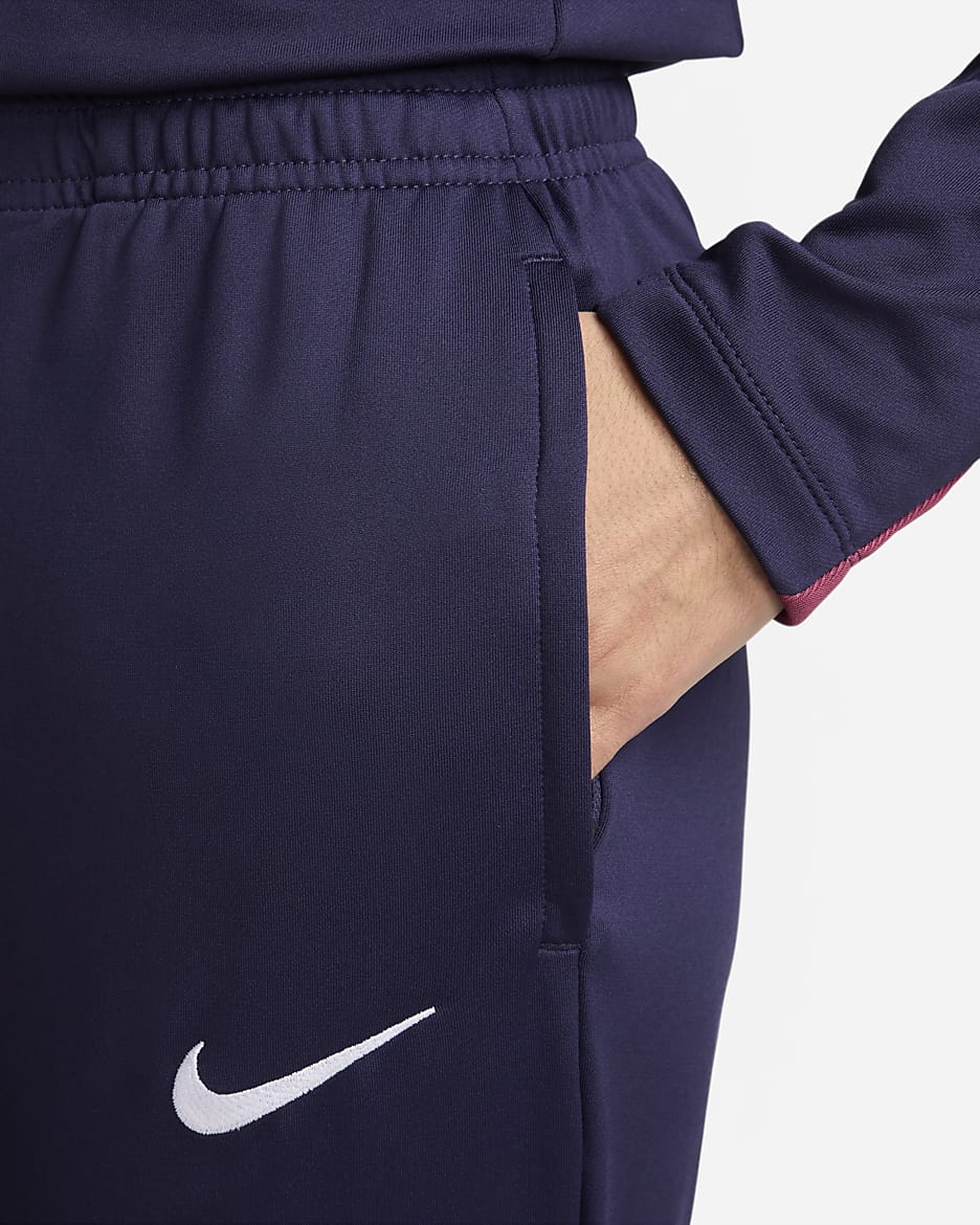 İngiltere Strike Nike Dri-FIT Örgü Kadın Futbol Eşofman Altı - Purple Ink/Rosewood/Beyaz