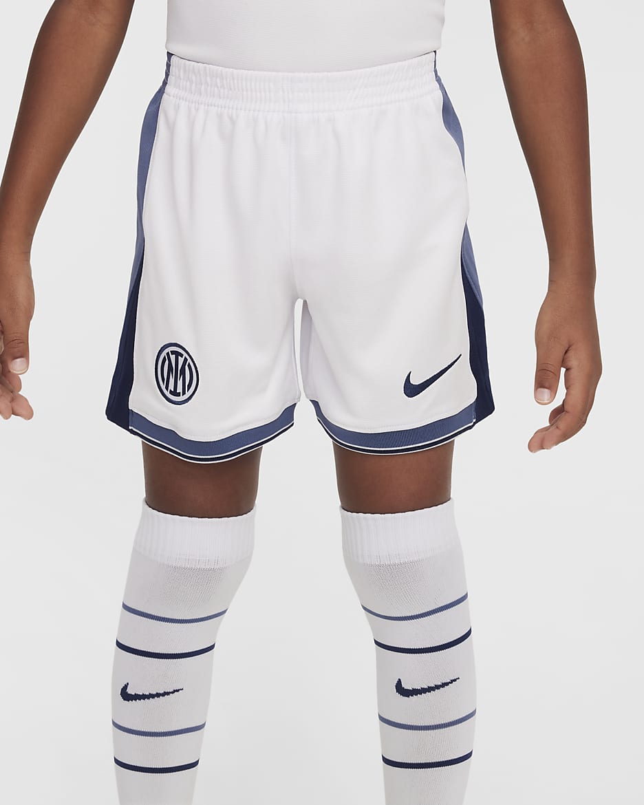 Inter Milan 2024/25 Stadium Away Younger Kids' Nike Football Replica 3-Piece Kit - Summit White/Iris Whisper/Summit White/Midnight Navy