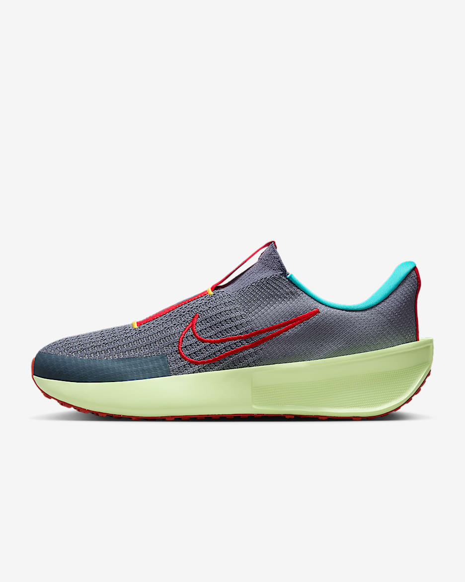 Tenis de correr en pavimento para hombre Nike Interact Run EasyOn - Carbón claro/Voltio ligero/Naranja láser/Carmesí claro