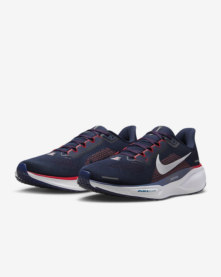 Tenis de correr en pavimento universitarios Nike para hombre Arizona Pegasus 41 - Azul marino universitario/Blanco/Rojo universitario/Blanco