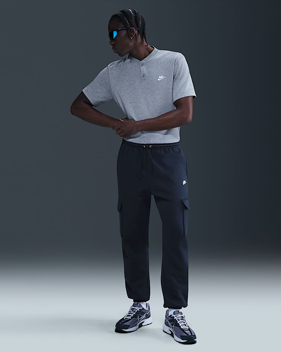 Pantalon cargo Nike Club Fleece pour homme - Obsidian/Obsidian/Blanc