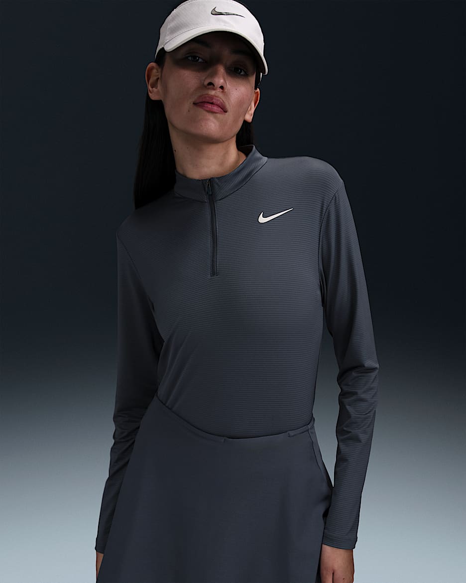 Nike Victory Women's Dri-FIT UV Protection 1/4-Zip Golf Top - Thunder Blue/White