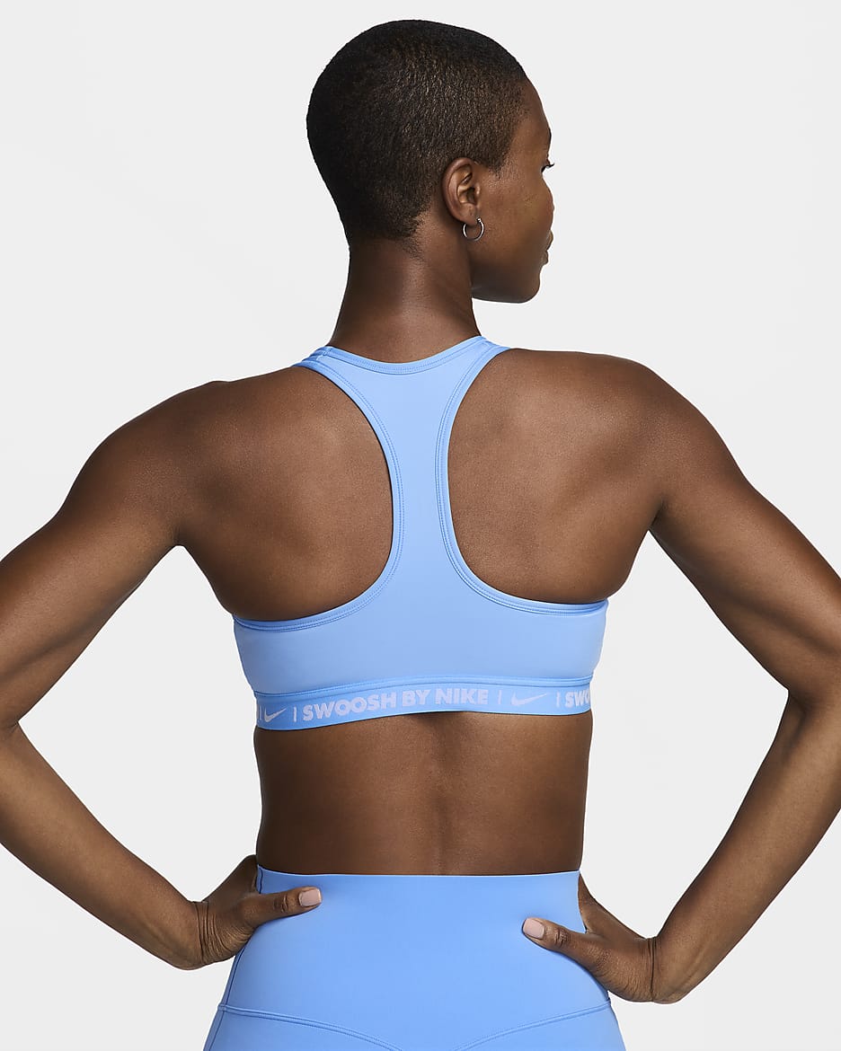 Brassière de sport rembourrée Nike Swoosh Medium Support pour femme - University Blue/Sail